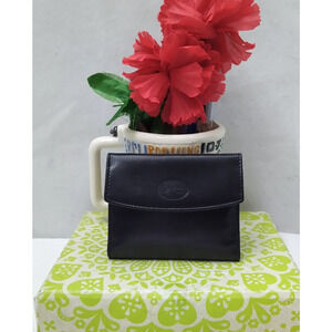 Burberry Dark Brown Leather Credit Card ID Window Trifold Wallet - Vintage